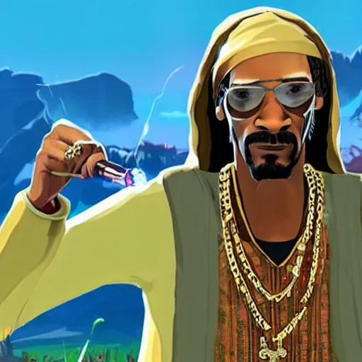 Prompt: Snoop Dogg in Breath of the Wild