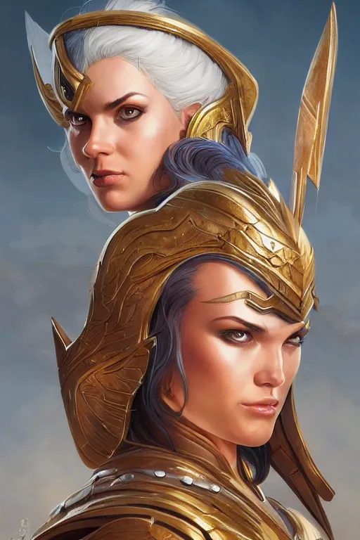 Image similar to amazon valkyrie athena, d & d, fantasy, portrait, highly detailed, headshot, digital painting, trending on artstation, concept art, sharp focus, illustration, art by artgerm and greg rutkowski and magali villeneuve