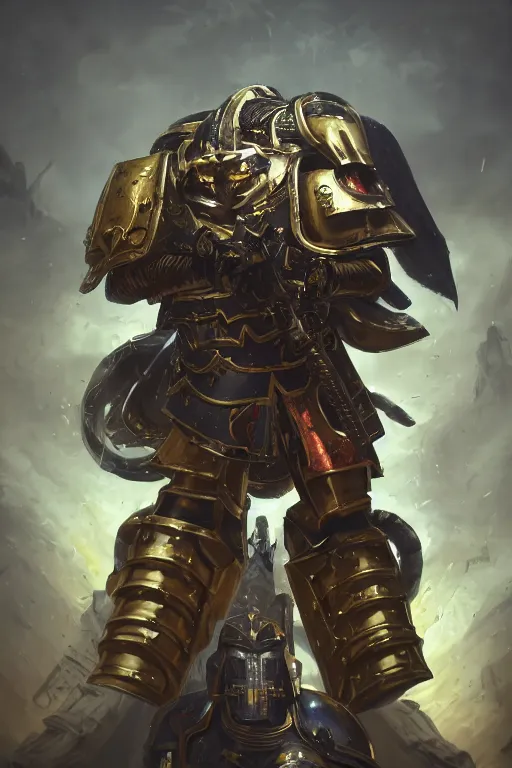 Image similar to armor portrait heros warhammer 4 0 k horus heresy fanart - the primarchs emperor by johannes helgeson animated with vfx concept artist & illustrator global illumination ray tracing hdr fanart arstation zbrush central hardmesh 8 k octane renderer comics stylized