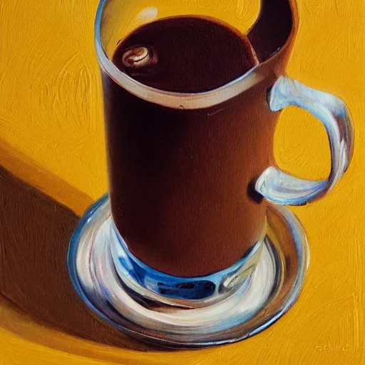 Prompt: chocolate milk, oil painting