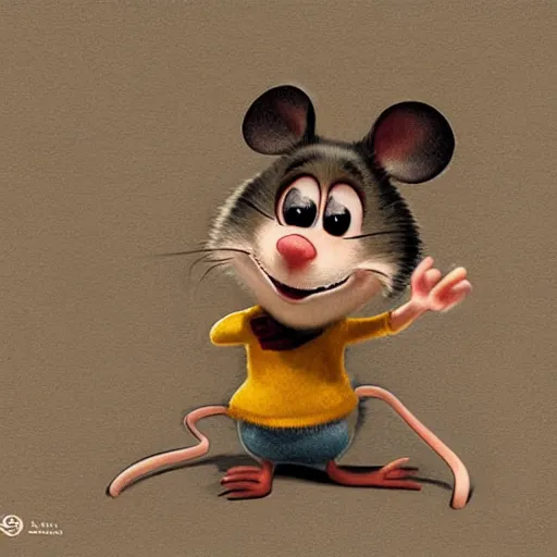 Prompt: mouse by pixar style, cute, illustration, digital art, concept art, most winning awards