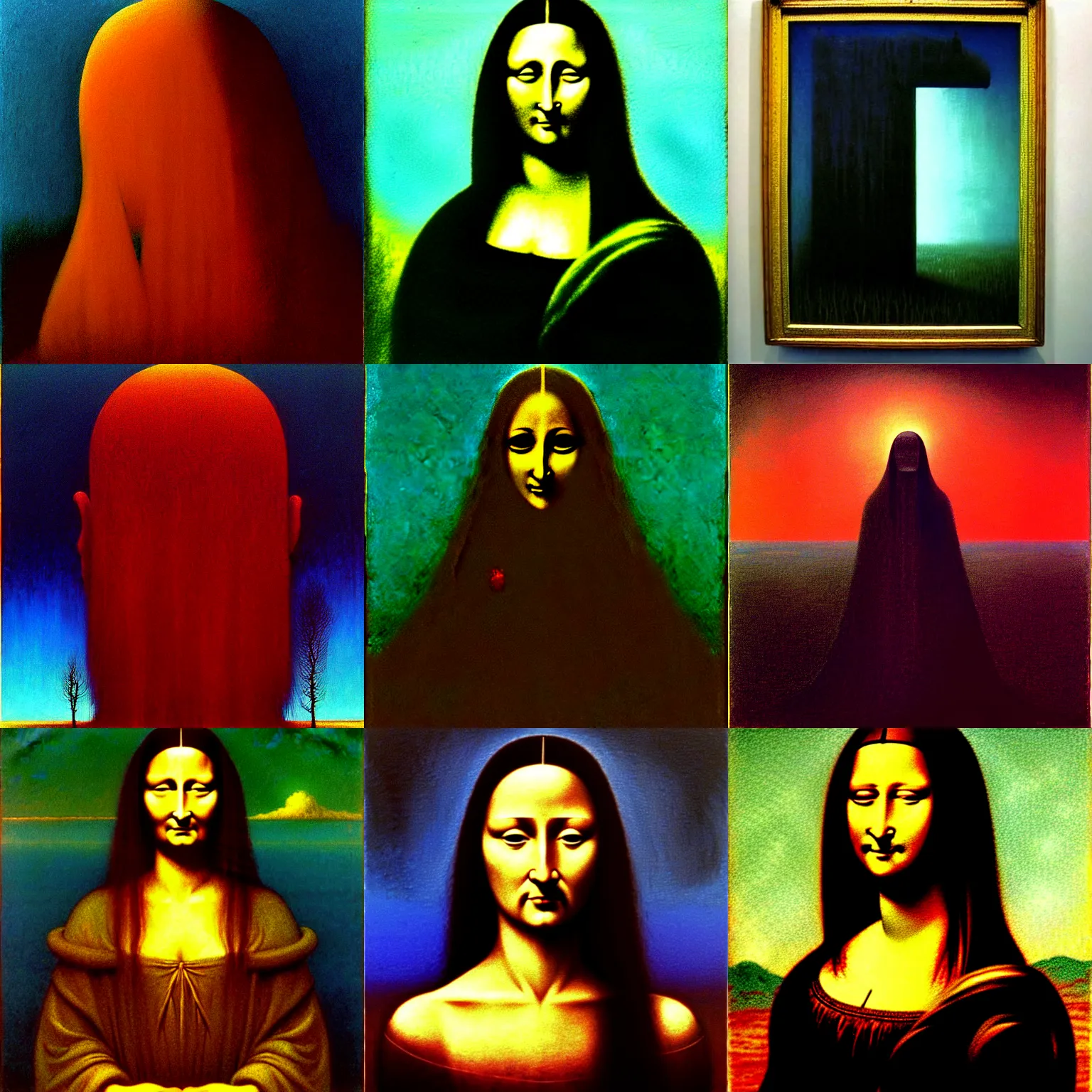 Prompt: ( ( ( ( ( monalisa ) ) ) ) ) in the style of zdzislaw beksinski!!!!! and zdzisław beksinski!!!!!