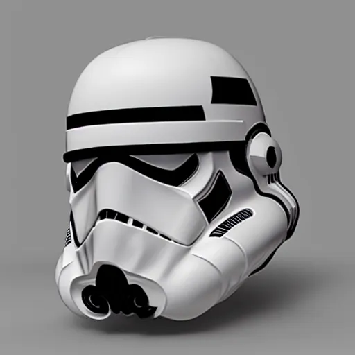 Image similar to 3 d render of star wars stormtrooper helmet made of bone