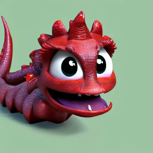 Image similar to pixar render of a cute dragon, stylised