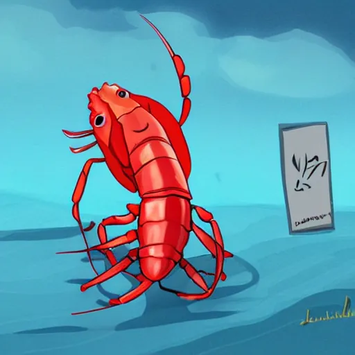 Image similar to Jordan Peterson as a lobster, artstation