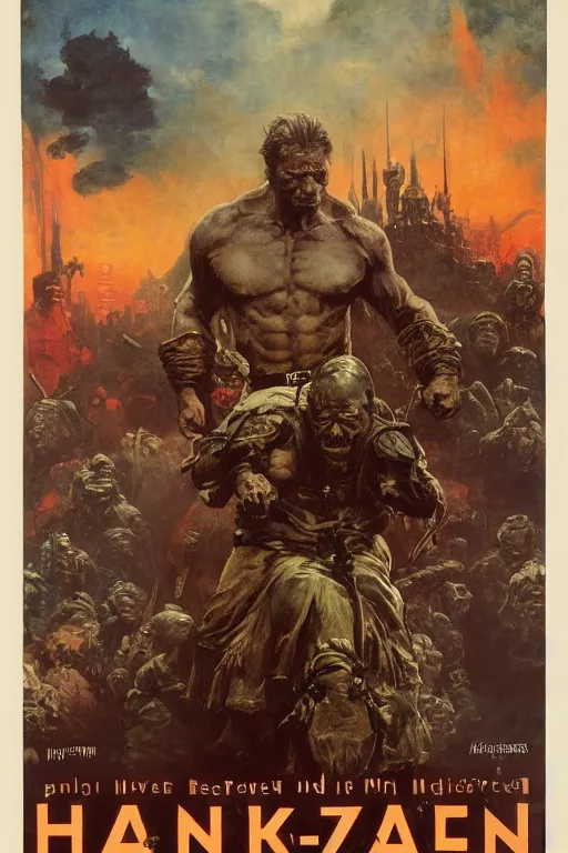 Prompt: Movie poster of Front Mission, Highly Detailed, Dramatic, eye-catching, A masterpiece of storytelling, by frank frazetta, ilya repin, 8k, hd, high resolution print