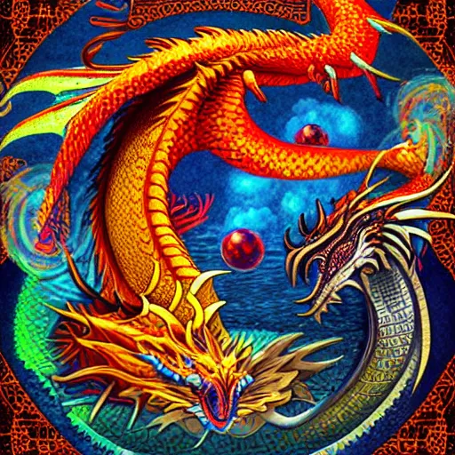 Prompt: surrealism dragon goddess fuji digitalart pixelart colorway receptor