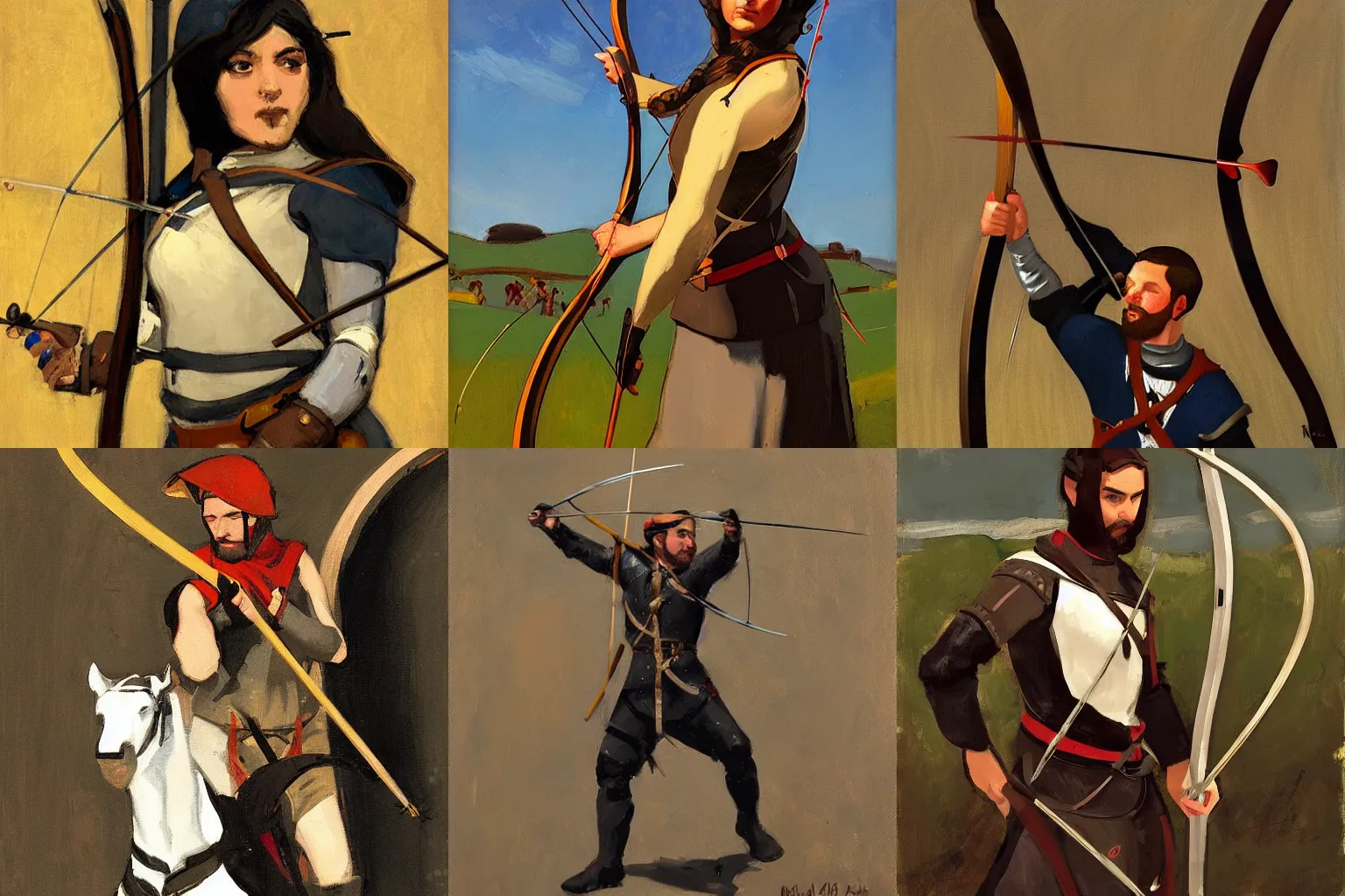 Prompt: medieval archer by malcolm liepke
