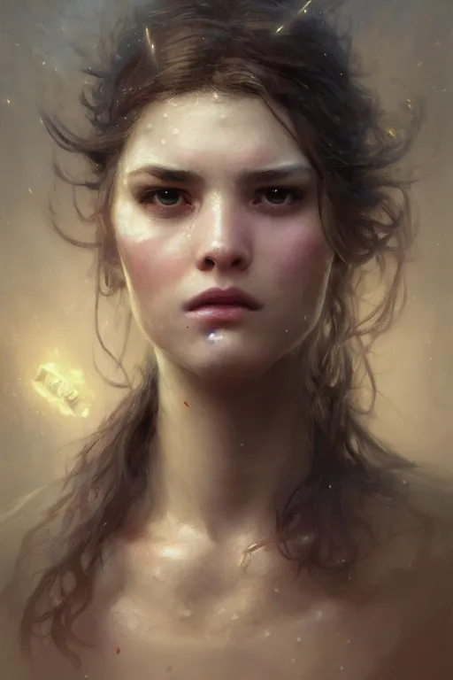 Image similar to a face portrait of geek girl, high detail, cleary see face, by gaston bussiere, bussiere rutkowski andreas rocha, bayard wu, greg rutkowski, odd nerdrum, maxim verehin, dan dos santos, masterpiece, sharp focus, cinematic lightning