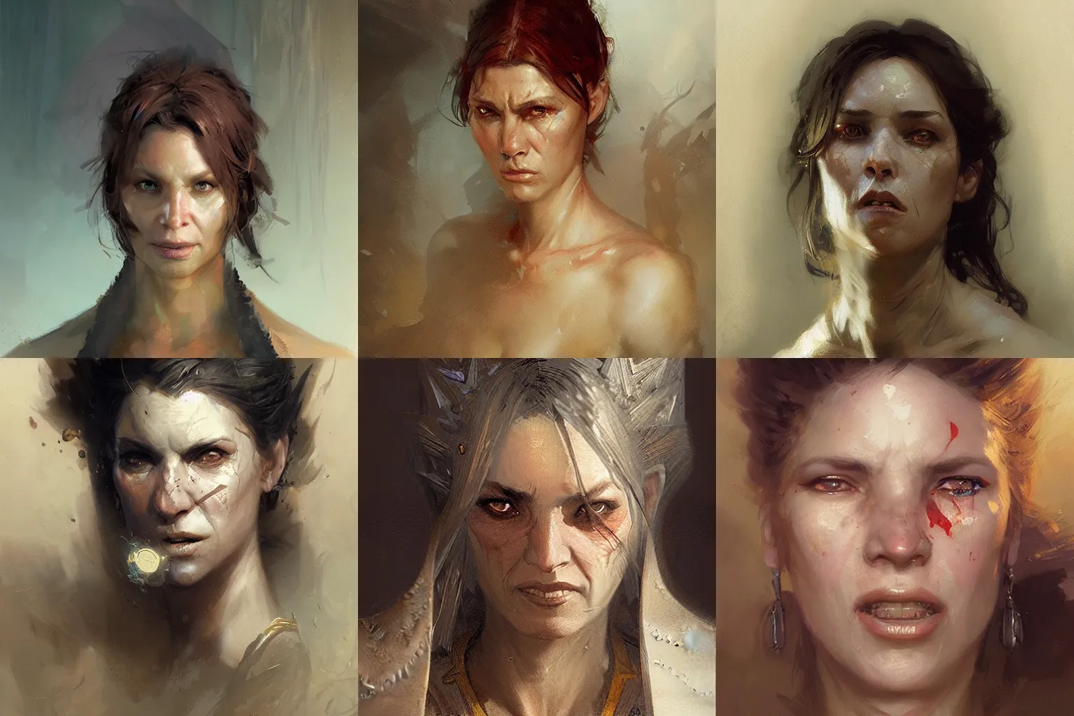 Prompt: a woman with an ugly face, fantasy character portrait by greg rutkowski, craig mullins, gaston bussiere