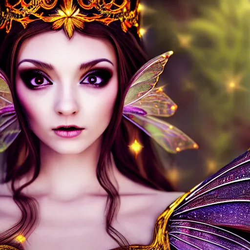 Image similar to beautiful fairy in ornate robes, highly detailed, 4k, HDR, smooth, sharp focus, hyper realistic, high resolution