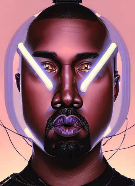 Prompt: symmetry!! portrait of kanye, sci - fi, tech wear, glowing lights!! intricate, elegant, highly detailed, digital painting, artstation, concept art, smooth, sharp focus, illustration, art by artgerm and greg rutkowski and alphonse mucha