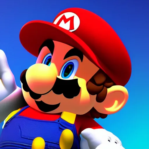 Image similar to mario if he real, photorealistic, cgi render, 3 d