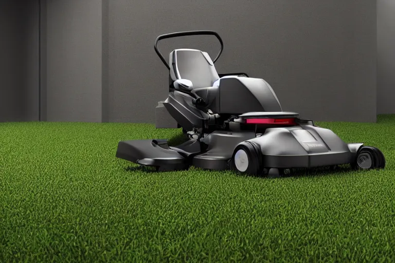 Image similar to porsche design of a lawnmower, solidworks, octane render, studio light