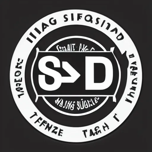 Image similar to a logo for SD with two letters and also reading Stable Diffusion