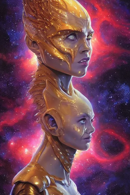 Image similar to beautiful oil painting with high detail of a wise Space ent((((((Melting)))))) made of stars and plasma, hybrid from dungeons and dragons and art direction by James Cameron ;by artgerm; wayne reynolds art station; cinematic quality character render; low angle; ultra high quality model; production quality cinema model