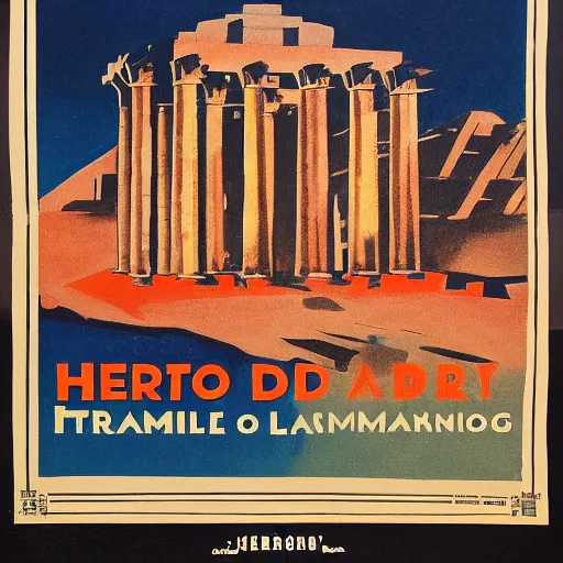 Image similar to 1940s travel poster illustration of Herod's Temple