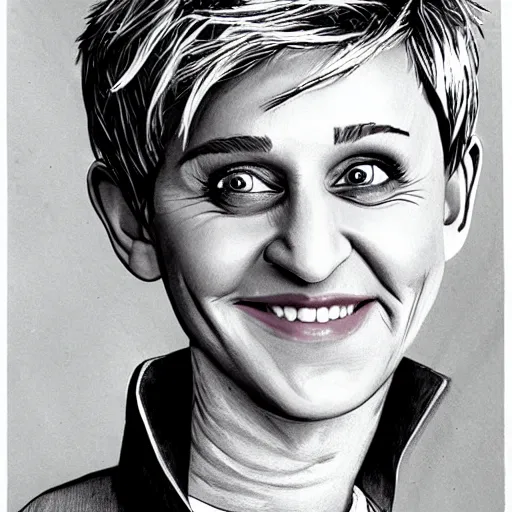 Image similar to ellen degeneres drawn by mort drucker