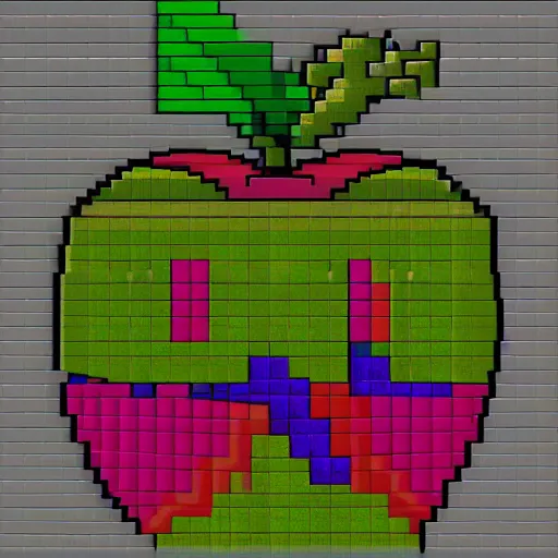 Prompt: pixel art, #pixelart, isometric apple