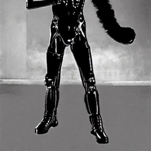 Prompt: Cat as The Terminator (1984), dramatic