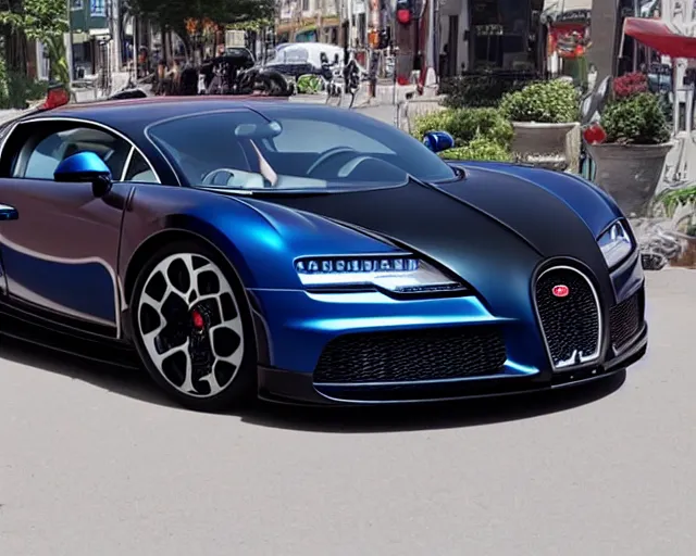 Image similar to youtube thumbnail i bought a bugatti?! shocked face, youtuber