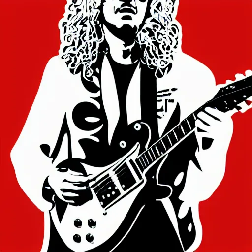 Image similar to jimmy page from led zepelin playing - guitar - solo, sticker - art, svg vector, adobe - illustrator