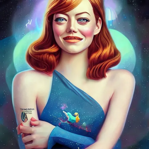 Image similar to full body lofi portrait of Emma Stone as a Disney princess, Pixar style, professional studio lightening, volumetric lightening, photorealism by Tristan Eaton Stanley Artgerm and Tom Bagshaw