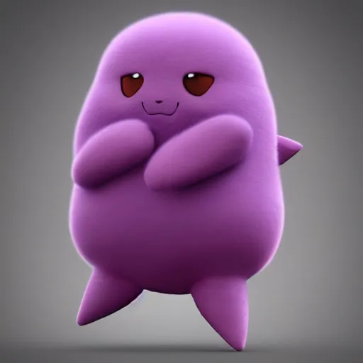 Prompt: an adorable pokemon like ditto. very cute friendly. fluffy. beautiful. digital render.