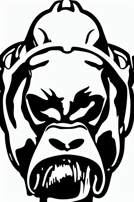 Image similar to A portrait of a biker bull, sticker, highly detailed, colorful, illustration, smooth and clean vector curves, no jagged lines, vector art, smooth