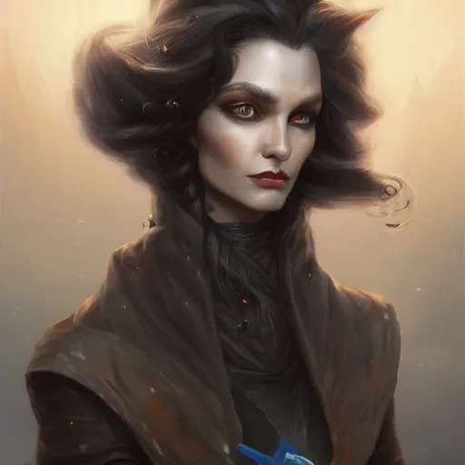 Image similar to grumpy long dark haired women, ice mage, by steve argyle by tyler jacobson by peter mohrbacher, black coat, black makeup, hyperrealistic, hyperdetailed, fantasy artwork, fantastic artwork, 4 k, trending on artstation