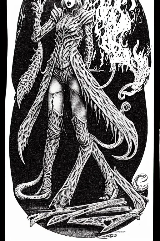 Image similar to taylor swift as a d & d smoke monster, full body, pen - and - ink illustration, etching, by russ nicholson, david a trampier, larry elmore, 1 9 8 1, hq scan, intricate details, inside stylized border