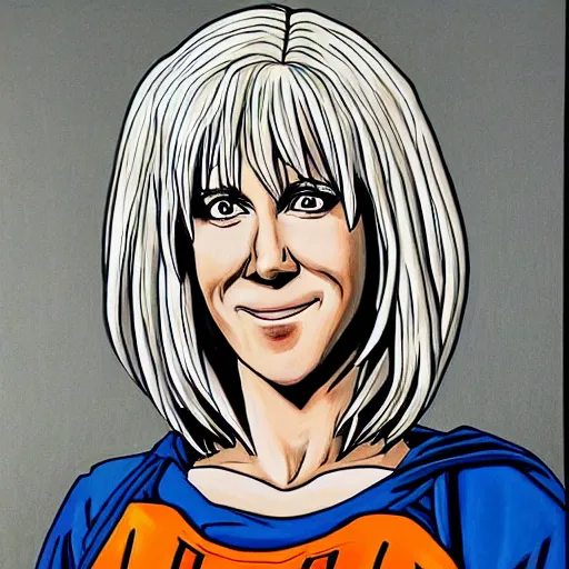 Image similar to Painting of Kristen Wiig, official, detailed, character dragonball, award winning artwork, Akira Toriyama