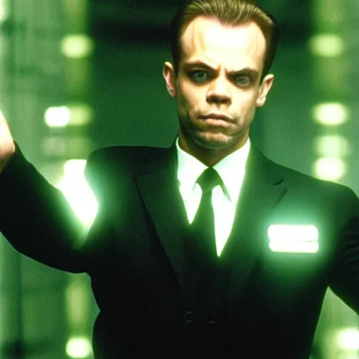 Image similar to A still of Mark Hamill as Agent Smith in The Matrix (1999)