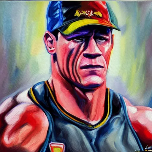 Image similar to john cena, oil painting