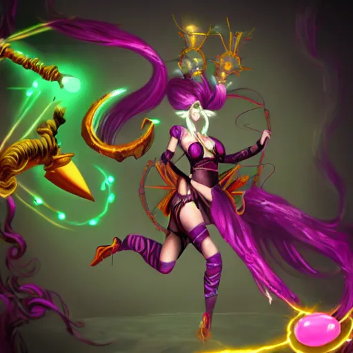 Image similar to jinx using arcane magic, arcane, elegant, intricate, artgem