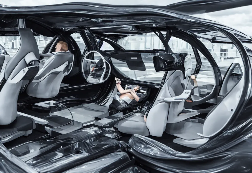 Image similar to the inside of a futuristic flying car