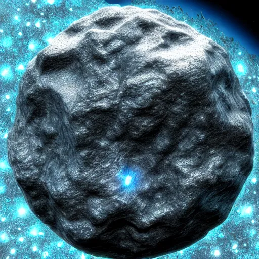 Image similar to metallic asteroid, artstation, digital art