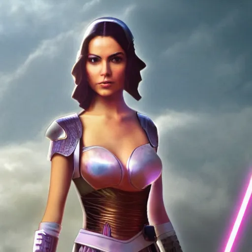 Image similar to victoria justice as princess padme in star wars episode 3, 8 k resolution, cinematic lighting, anatomically correct