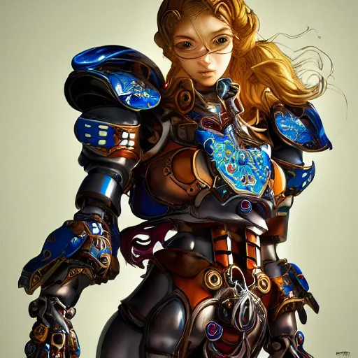 Image similar to studio portrait of lawful good colorful female holy mecha paladin absurdly beautiful, elegant, young sensual graceful woman, ultrafine hyperrealistic detailed face illustration by kim jung gi, irakli nadar, intricate linework, sharp focus, bright colors, matte, octopath traveler, final fantasy, unreal engine highly rendered, global illumination, radiant light, intricate environment