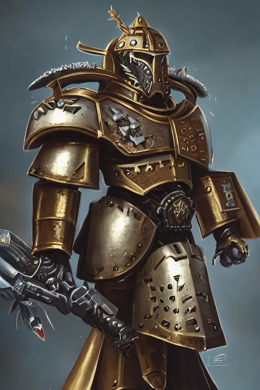 Image similar to armor portrait heros warhammer 4 0 k horus heresy fanart - the primarchs emperor by johannes helgeson animated with vfx concept artist & illustrator global illumination ray tracing hdr fanart arstation zbrush central hardmesh 8 k octane renderer comics stylized