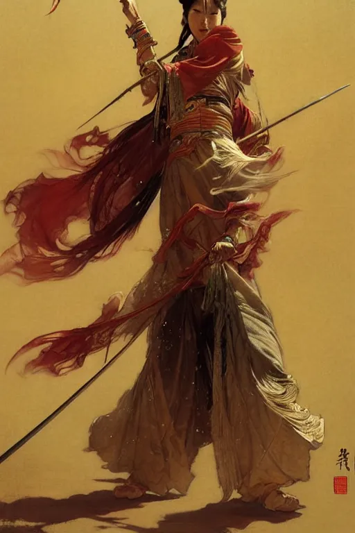 Image similar to wuxia, character design, ancient china, colorful, painting by gaston bussiere, craig mullins, j. c. leyendecker, tom of finland