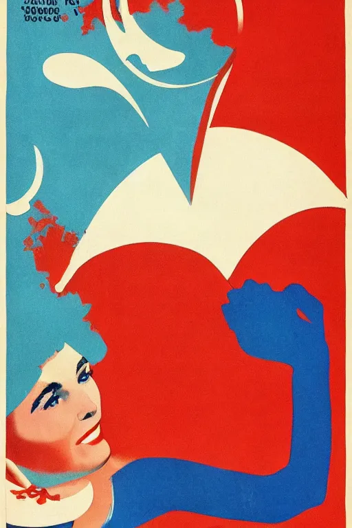 Image similar to twitter, 1 9 6 0 s soviet poster