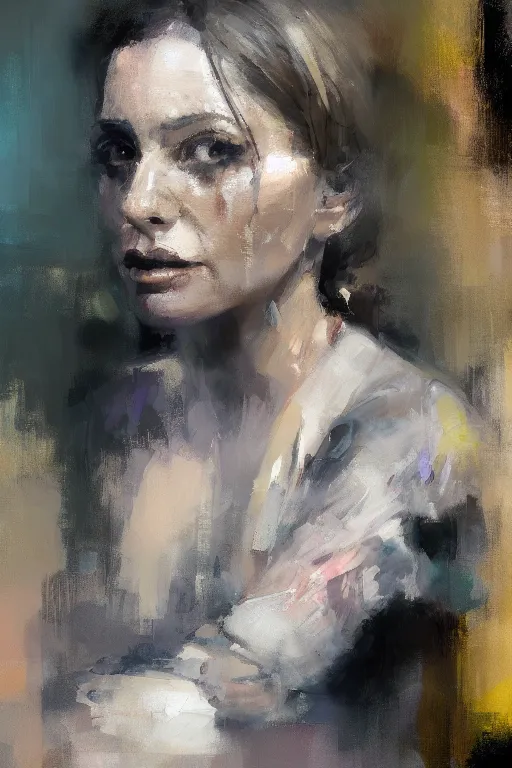 Image similar to A painting of Verna Lisi, by Jeremy Mann