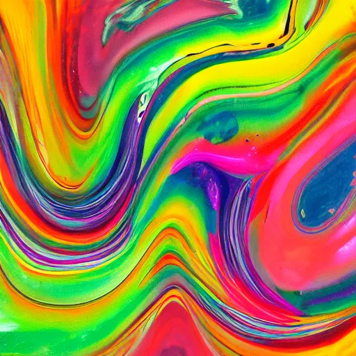 Prompt: swirling and chaotix mix of different latex paint colors, vivid color, hyperrealistic, abstract