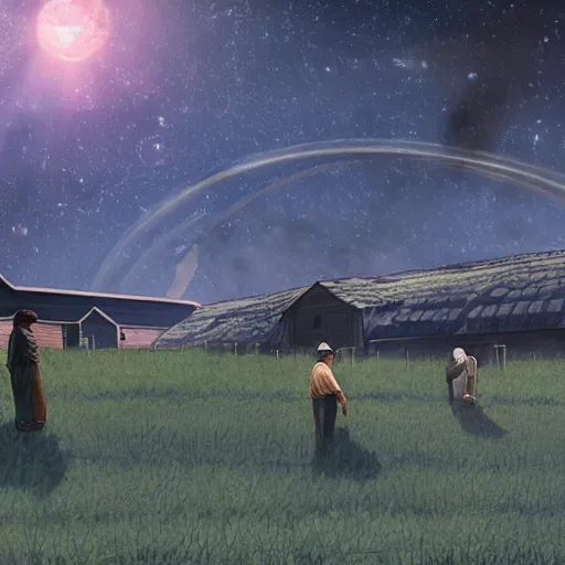 Image similar to amish farming on a space station in the expanse universe, firefly universe.