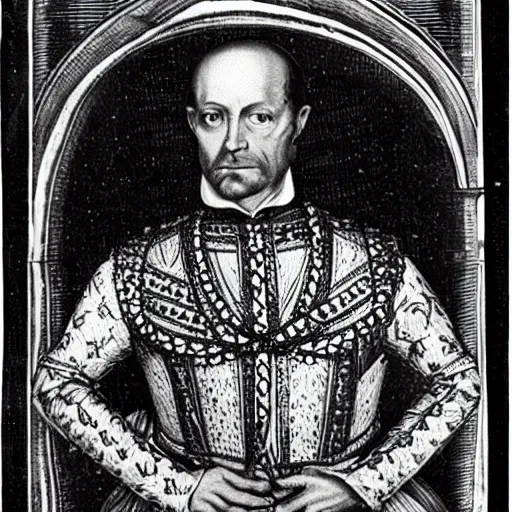 Image similar to a middle - aged man as the king of england in 1 5 0 0 s