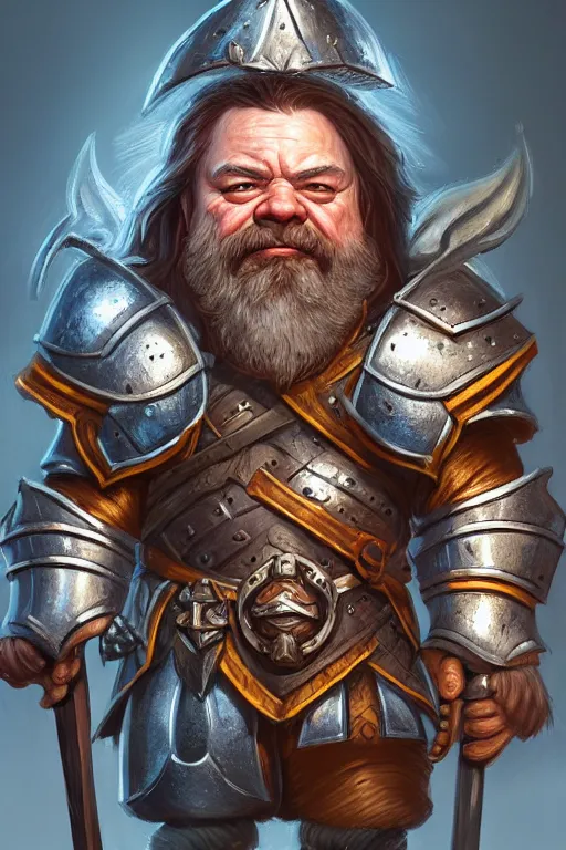 Image similar to dwarf knight portrait, highly detailed, d & d, fantasy, highly detailed, digital painting, trending on artstation, concept art, sharp focus, illustration, global illumination, ray tracing, realistic shaded, art by artgerm and greg rutkowski and fuji choko and viktoria gavrilenko and hoang lap