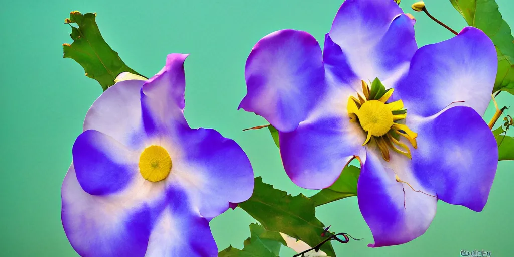 Prompt: morning glory flower, by gaudi and hong gil - dong