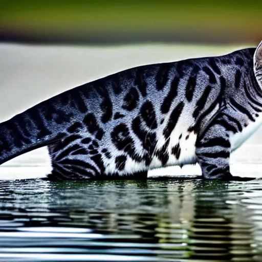 Image similar to a feline whale - cat - hybrid, animal photography, wildlife photo