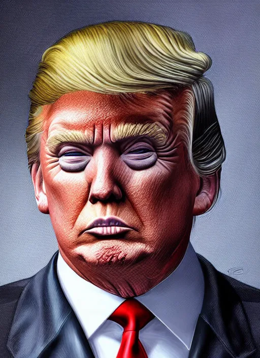 Image similar to digital _ painting _ of _ donald trump, mayan god of death _ by _ filipe _ pagliuso _ and _ justin _ gerard _ symmetric _ fantasy _ highly _ detailed _ realistic _ intricate _ port